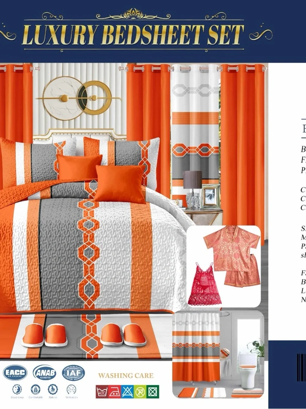 Luxury Bedspead Set in Gold and White - Elegant Home Bedding 26 pieces